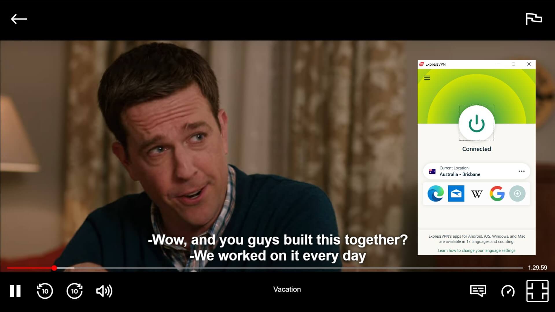 a screenshot of the movie vacation streaming on Netflix