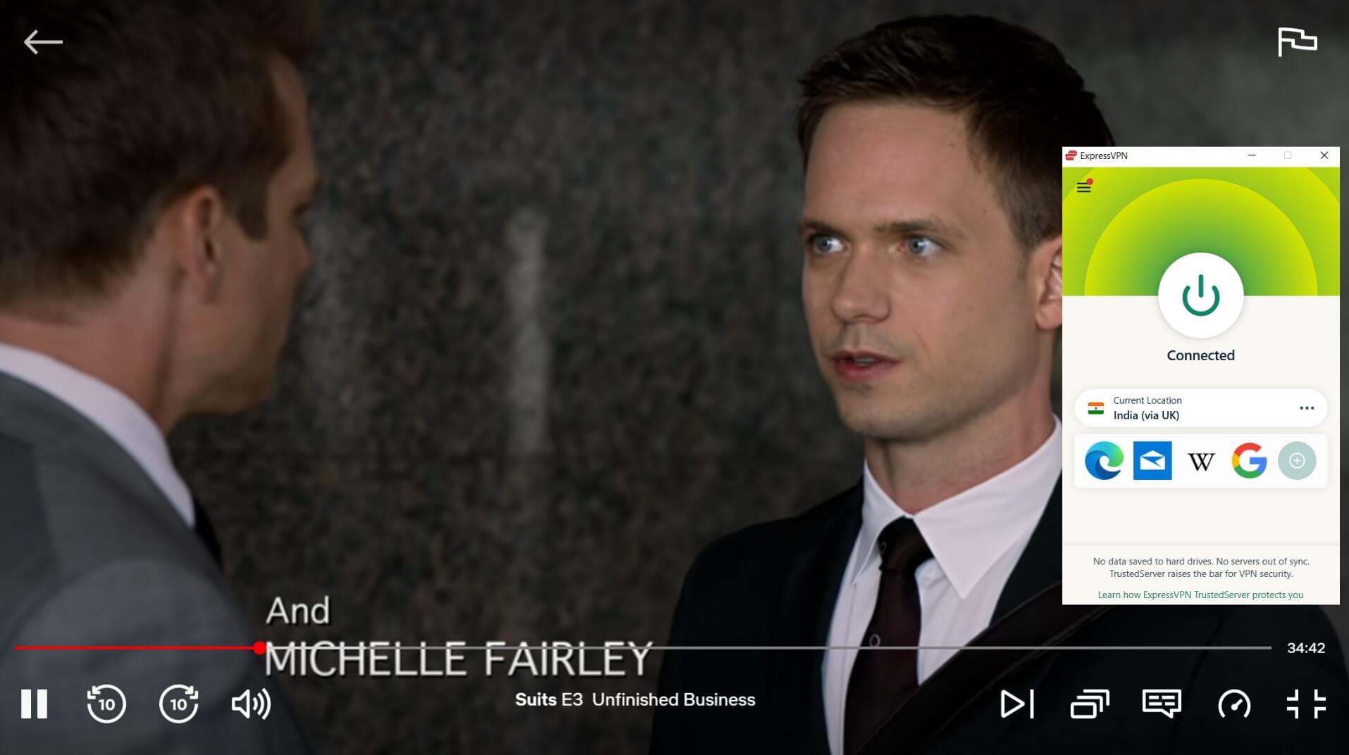 A screengrab of Suits streaming on Netflix India