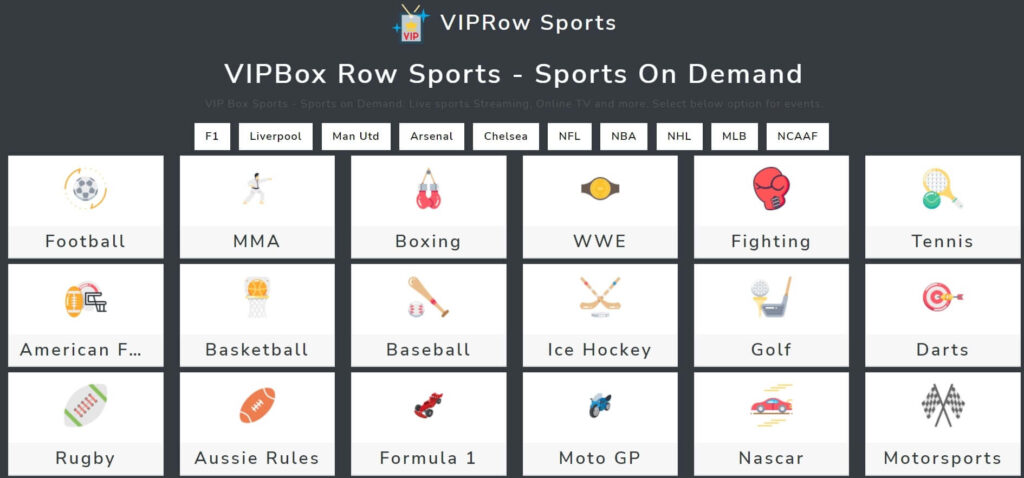 VIPRow home page